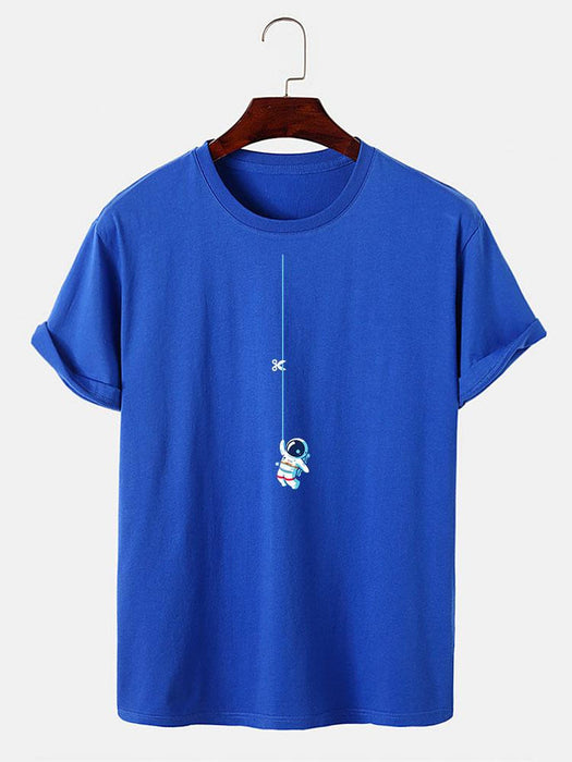 Astronaut On A String Print T-Shirt