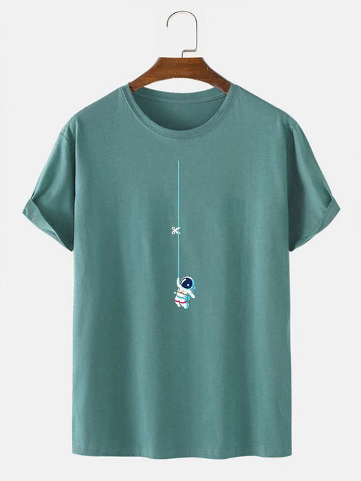 Astronaut On A String Print T-Shirt