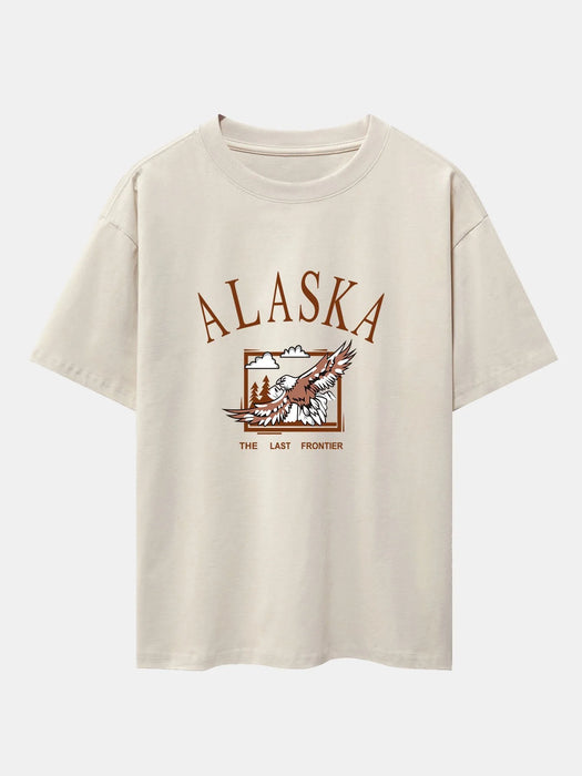 Alaskan Eagle Print Oversize T-Shirt