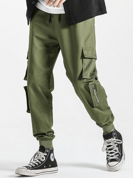 Drawstring Elastic Waist Cargo Jogger