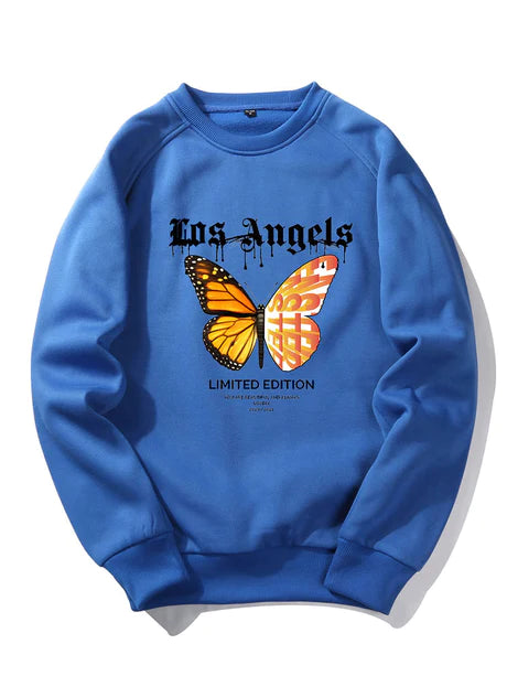 Butterfly Letter Print Sweatshirt