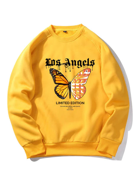 Butterfly Letter Print Sweatshirt