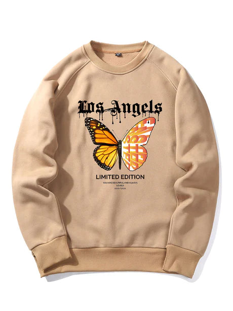 Butterfly Letter Print Sweatshirt