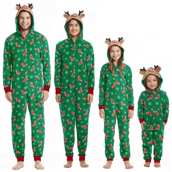 The Green Reindeer Jumper Family Matching Pajama