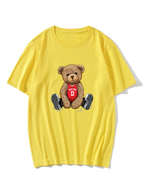 Bear With Long Shoe Laces Print T-Shirt