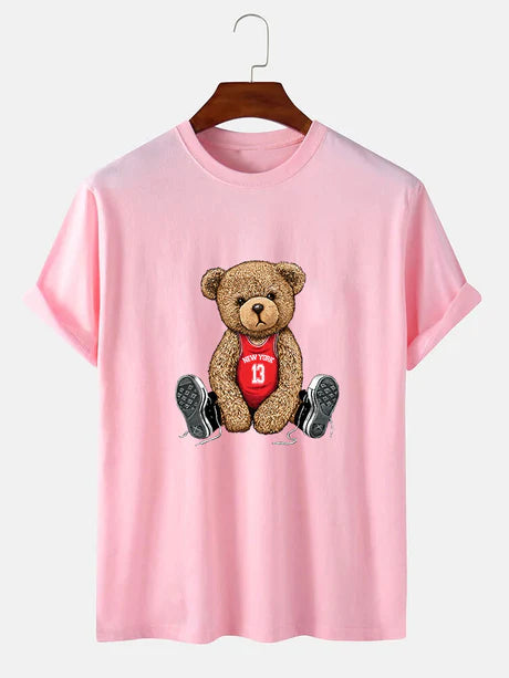 Bear With Long Shoe Laces Print T-Shirt