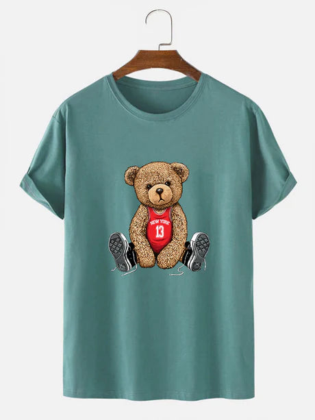 Bear With Long Shoe Laces Print T-Shirt