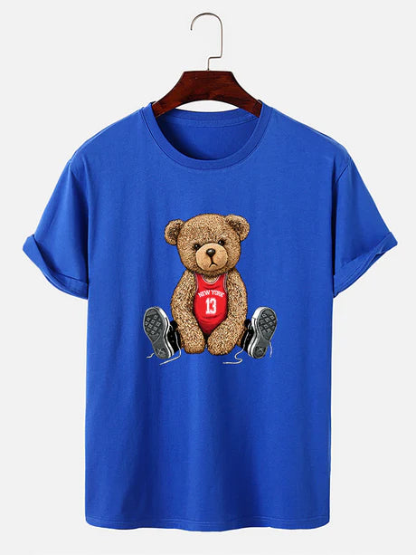 Bear With Long Shoe Laces Print T-Shirt