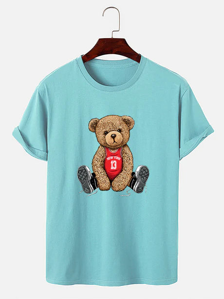 Bear With Long Shoe Laces Print T-Shirt