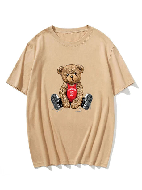 Bear With Long Shoe Laces Print T-Shirt