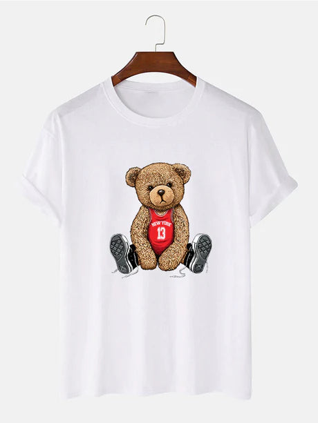 Bear With Long Shoe Laces Print T-Shirt