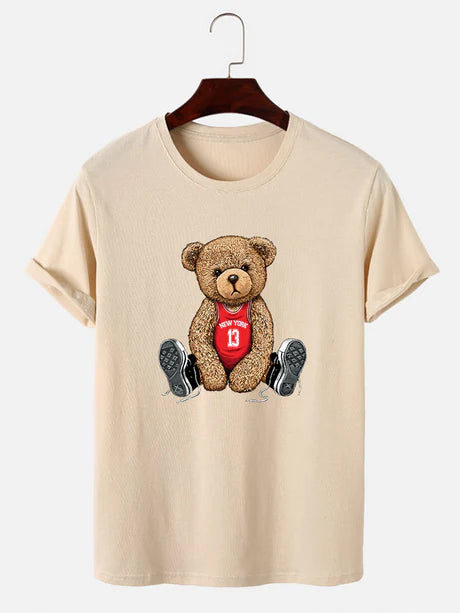 Bear With Long Shoe Laces Print T-Shirt